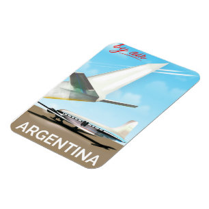 Íman Cartaz de voo vintage "By Air" da Argentina