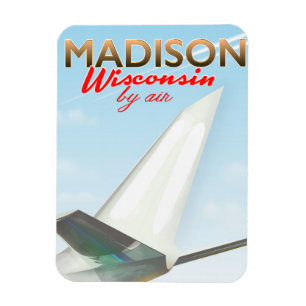 Íman Cartaz de voo vintage Madison Wisconsin EUA
