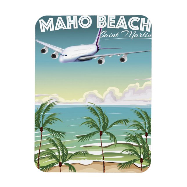Íman Cartaz do avião da Praia de Maho Saint Martin (Vertical)