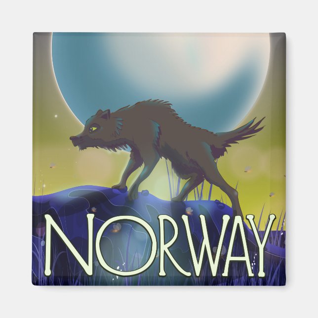 Íman Cartaz do Lobo da Noruega (Frente)