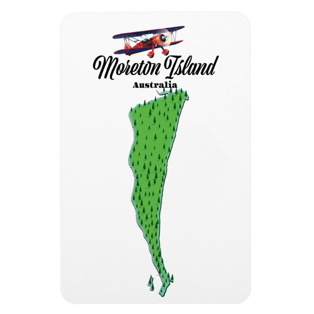 Íman Cartaz do mapa da Ilha Moreton Austrália (Vertical)
