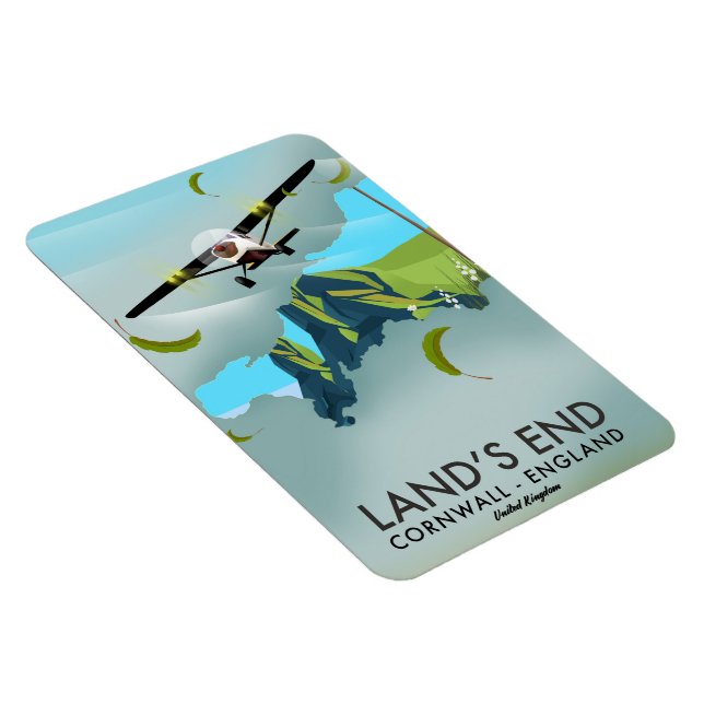 Íman Cartaz do mapa de viagem para Land's End Cornwall (Lado Direito)