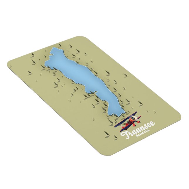 Íman Cartaz do mapa do lago austríaco Traunsee (Lado Direito)