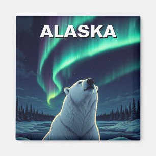 Íman Cartaz do norte do Urso Polar do Alasca