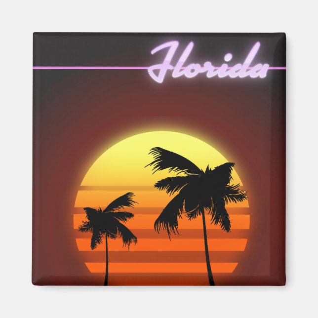 Íman Cartaz do pôr do sol da Flórida 1984 (Frente)