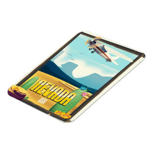 Íman Cartaz do viagem do estilo do vintage de Nevada