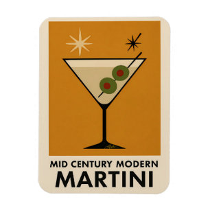 Íman Cartaz Estilo Meados do Século Moderno Martini