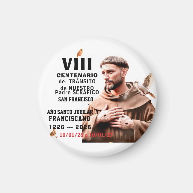 Íman Cartaz Glossy de São Francisco de Assis (Frente)
