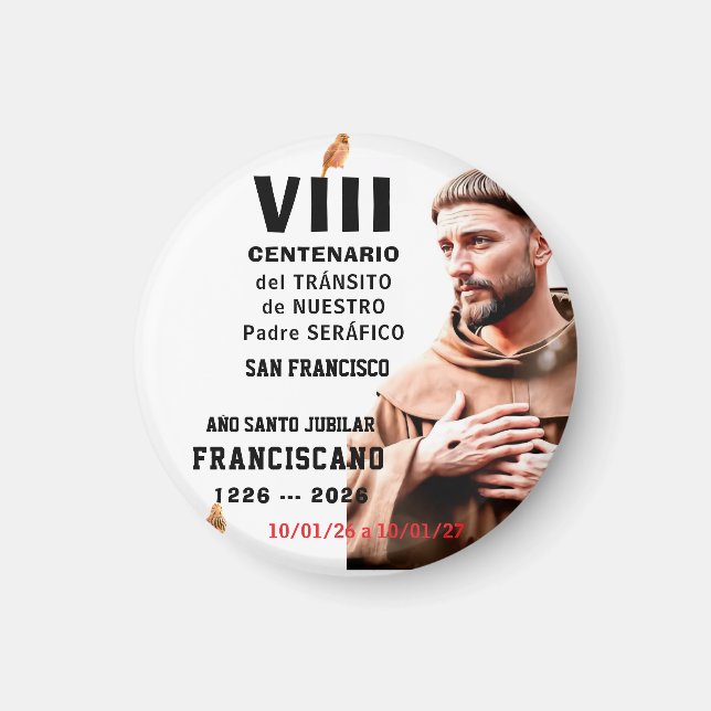 Íman Cartaz Glossy de São Francisco de Assis (Frente)
