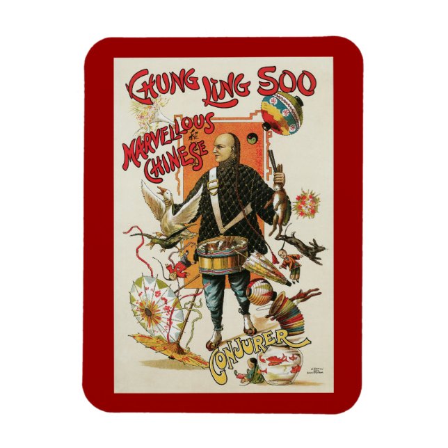 Íman Cartaz Mágico Antigo, Mágico Chung Ling Soo (Vertical)