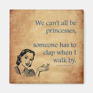 Íman Cartaz retrô vintage das princesas da SlipperyJoe'