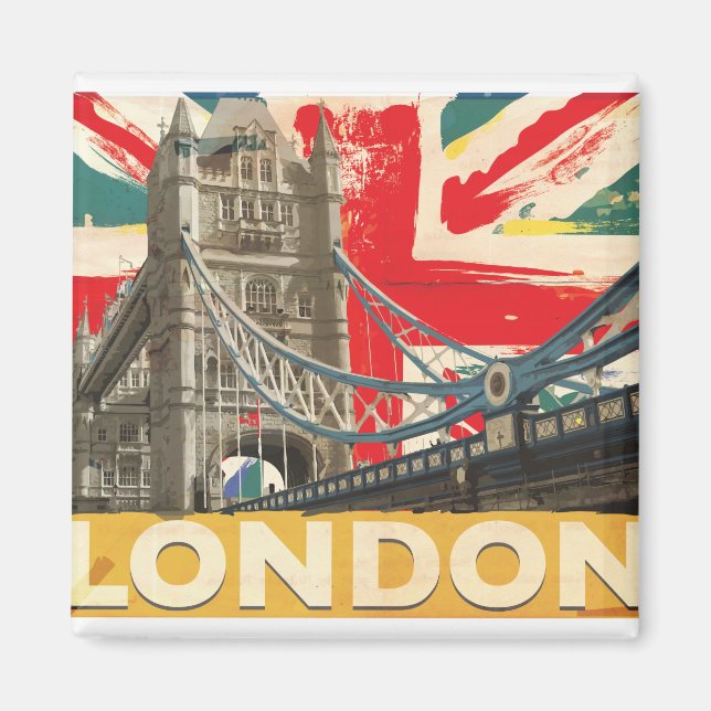 Íman Cartaz Vintage Londres (Frente)