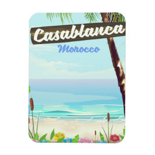 Íman Cartaz vintage romântico de Casablanca Marrocos