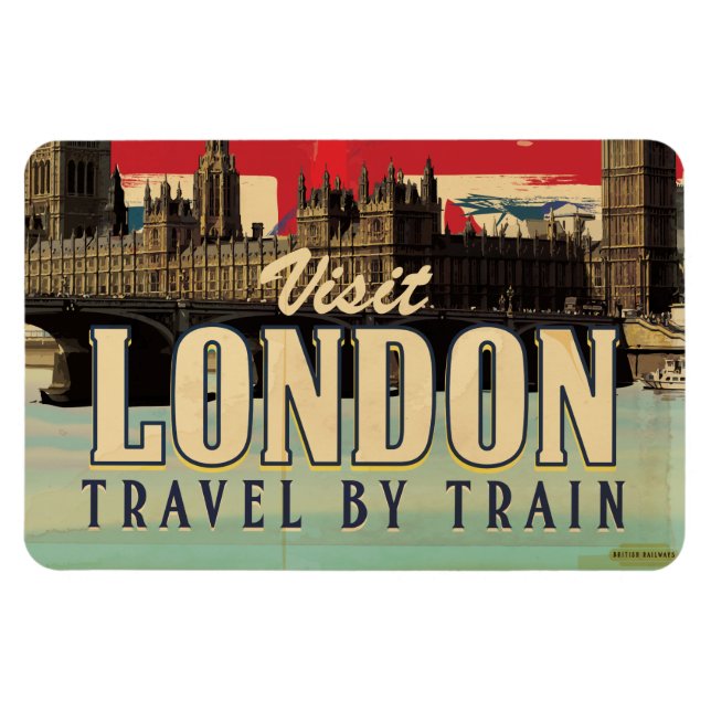 Íman Cartaz vintage Visite Londres (Horizontal)