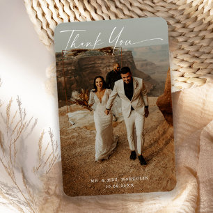 Íman Cartões de agradecimentos de Foto de Casamento de 