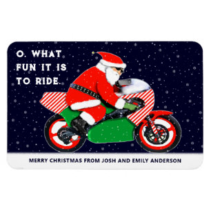 Íman Cartões de Natal de Motocicleta Motociclista Cicli