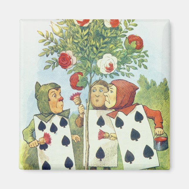 Íman Cartões de Reprodução pintando o Rosa Bush (Frente)