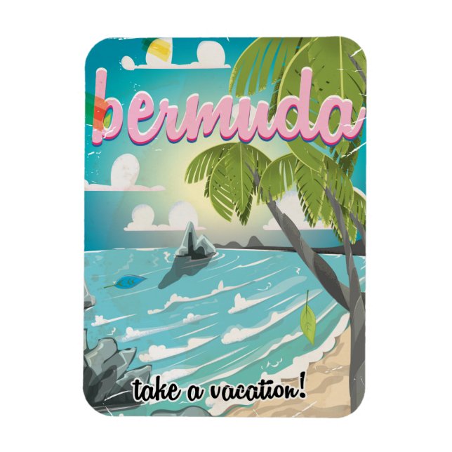 Íman Cartografia da poster das Bermudas (Vertical)