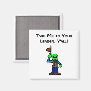 Íman Cartografia de Alienígena do Cowboy engraçado com 