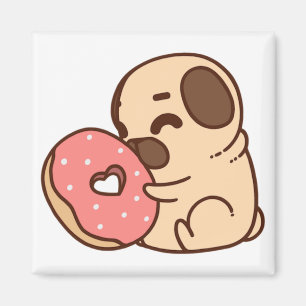 Íman Cartografia de animais de estimação Pug rosquinha