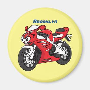 Íman Cartografia de motocicleta vermelha-branca