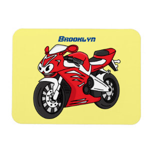 Íman Cartografia de motocicleta vermelha-branca