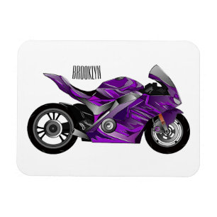 Íman Cartografia de motocicletas de esporte roxo