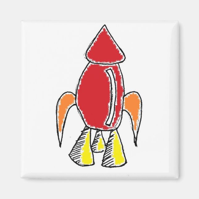 Íman Cartografia de Nave Espacial Vermelha (Frente)