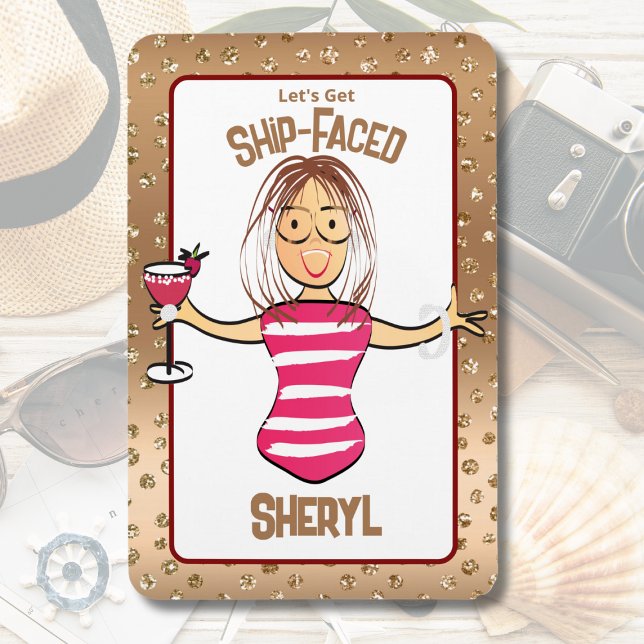 Íman Cartografia De Navio Engraçado Para Ela (Criador carregado)