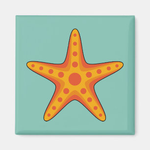 Íman Cartografia de Starfish Laranja-Corte