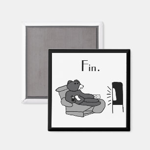 Íman Cartografia do Urso de Pai Preguiçoso com "Fin", P