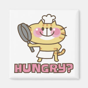 Íman Cartografia fofa de chef de gato kawaii