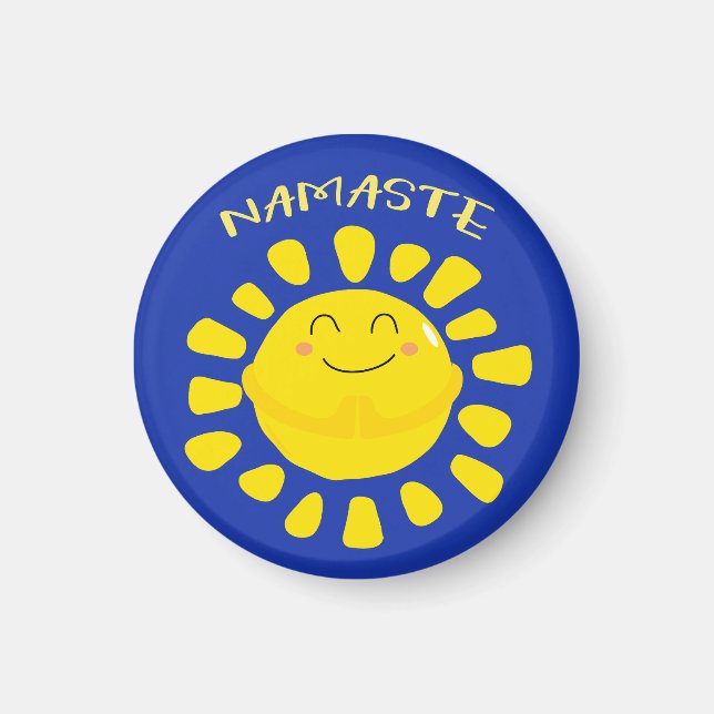 Íman Cartografia Sun de Oração em Cute Namaste (Frente)