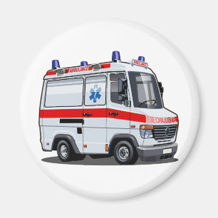Íman Cartoon Ambulance Car