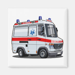 Íman Cartoon Ambulance Car