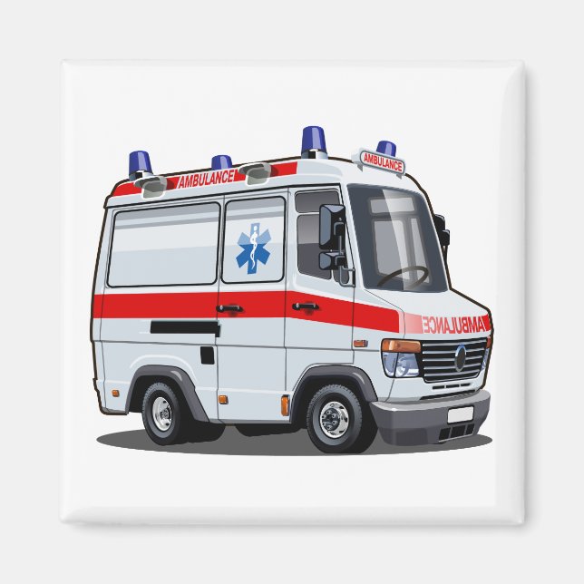 Íman Cartoon Ambulance Car (Frente)