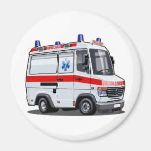 Íman Cartoon Ambulance Car