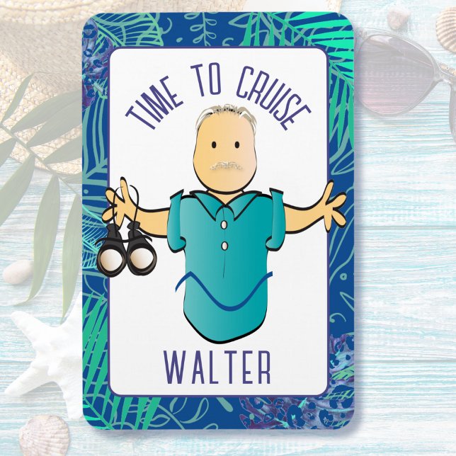 Íman Cartoon Binoculars Engraçado para a Porta do Cruze (Criador carregado)