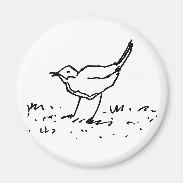 Íman Cartoon Bird Pen Art Drawing (Frente)