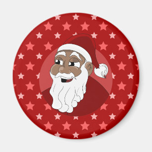 Íman Cartoon Black Santa Claus