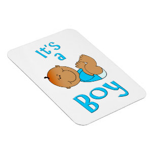 Íman Cartoon bonito é um texto para meninos em azul br