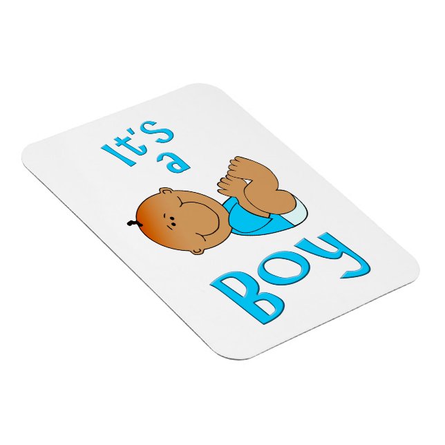 Íman Cartoon bonito é um texto para meninos em azul bri (Lado Direito)