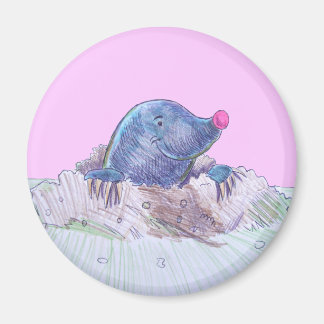 Íman Cartoon Bonito Mole e Molehill