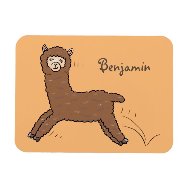 Íman Cartoon castanho-branco e bonito (Horizontal)