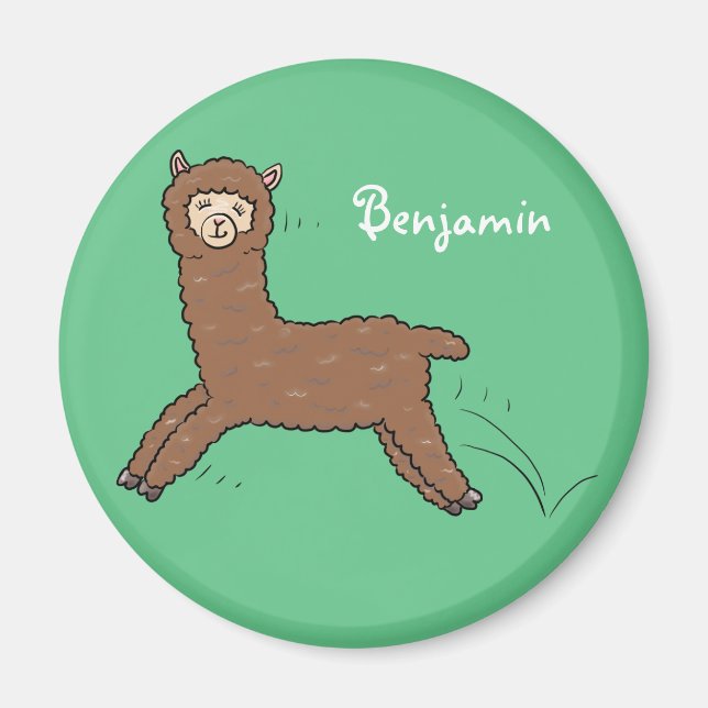 Íman Cartoon castanho-branco e bonito (Frente)