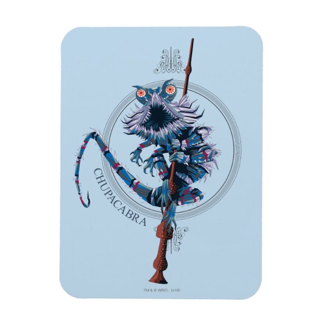 Íman Cartoon Chupacabra & Elder Wand (Vertical)