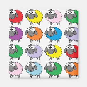 Íman Cartoon Colorful Sheep Pattern