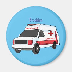 Íman Cartoon de ambulância vermelha