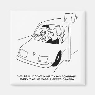 Íman Cartoon De Câmera De Velocidade Engraçada Mostra O