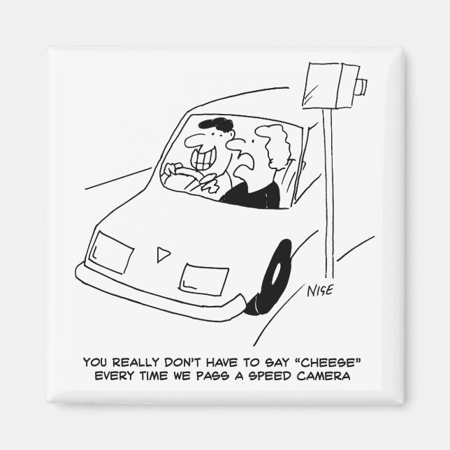 Íman Cartoon de Câmera de Velocidade Engraçado Mostra H (Frente)